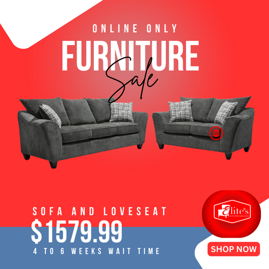 Ash Sofa and loveseat Grey