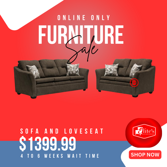 SUSZEN SOFA AND LOVESEAT BROWN