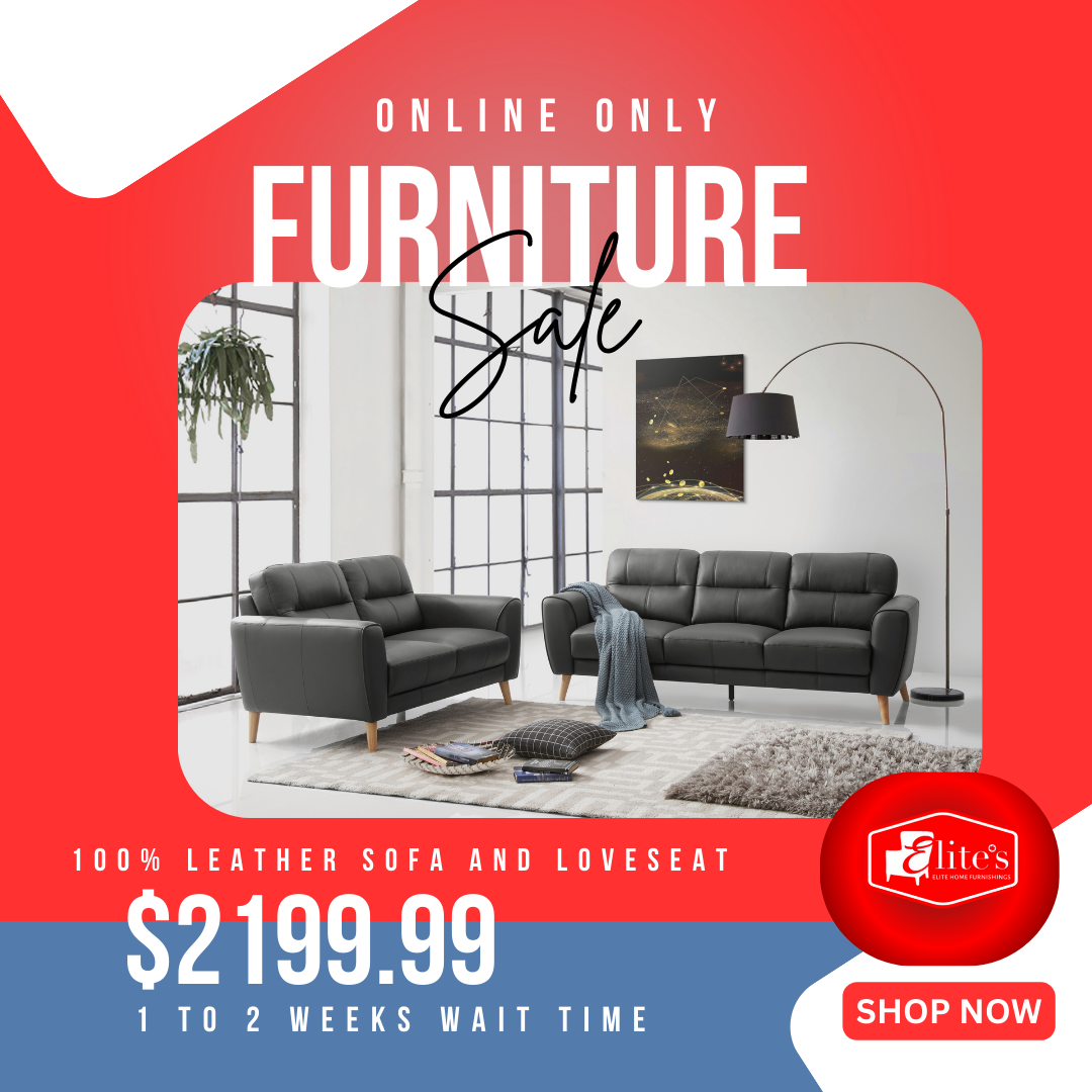 AILEMA 100% LEATHER SOFA AND LOVESEAT