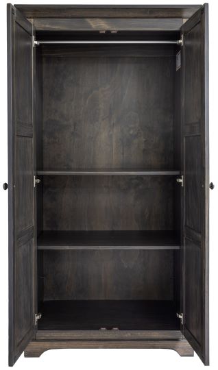 Polo Wardrobe Armoire with 2 Doors, 2 Shelves & 1 Rod (No Drawers)