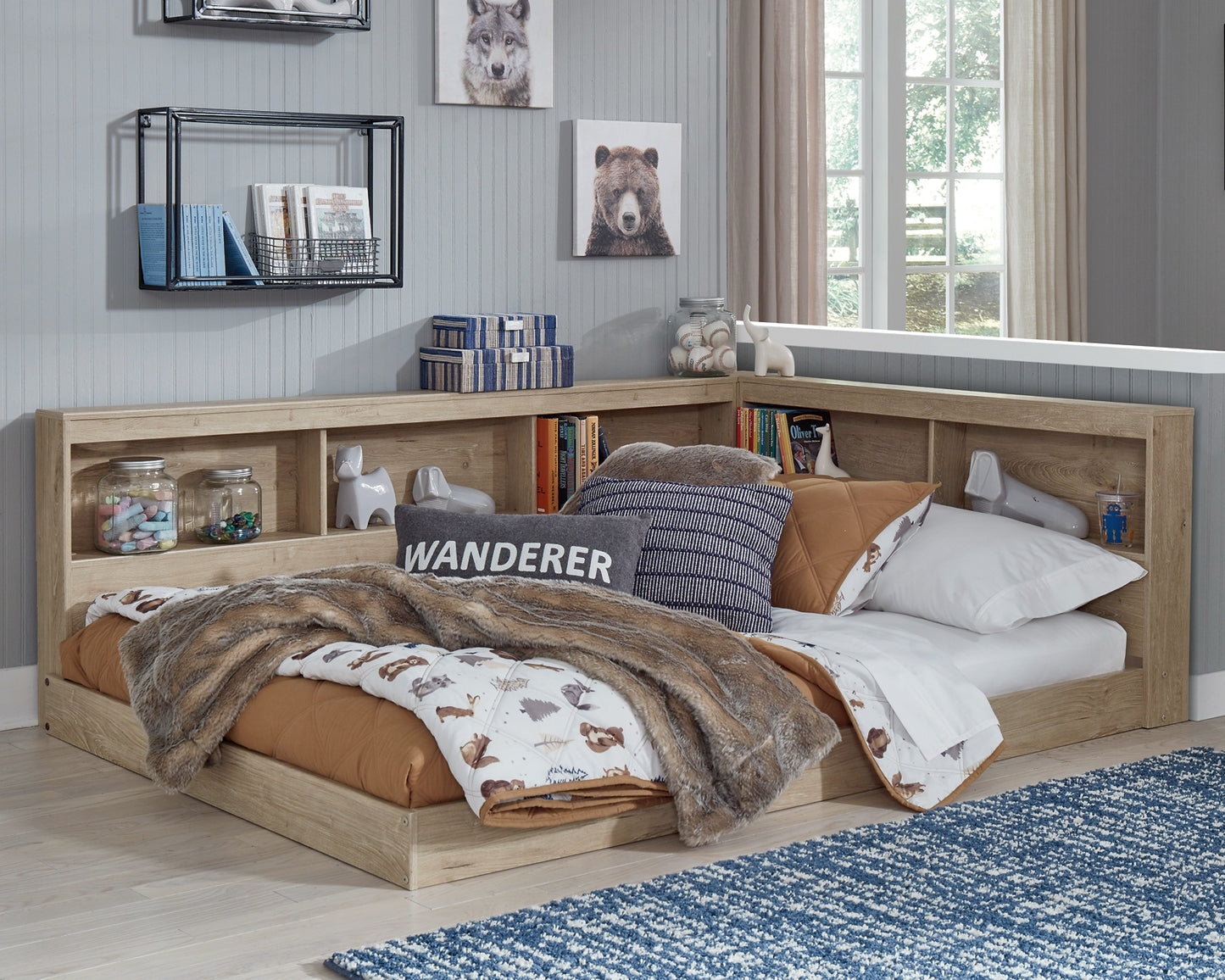 Oliah Bookcase Storage Bed