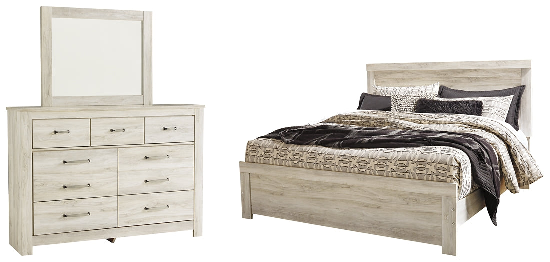 Bellaby Panel Bed With Mirrored Dresser