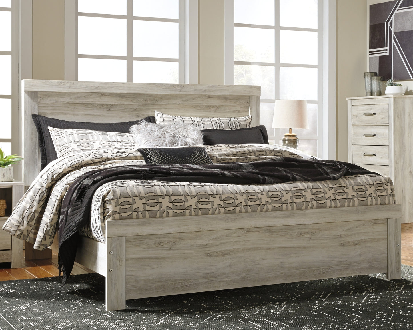 Bellaby Panel Bed With Mirrored Dresser