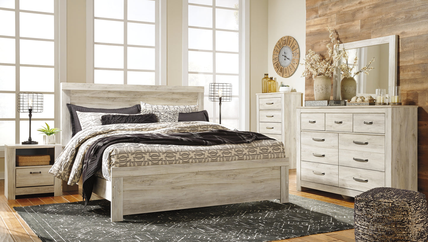Bellaby Panel Bed With Mirrored Dresser
