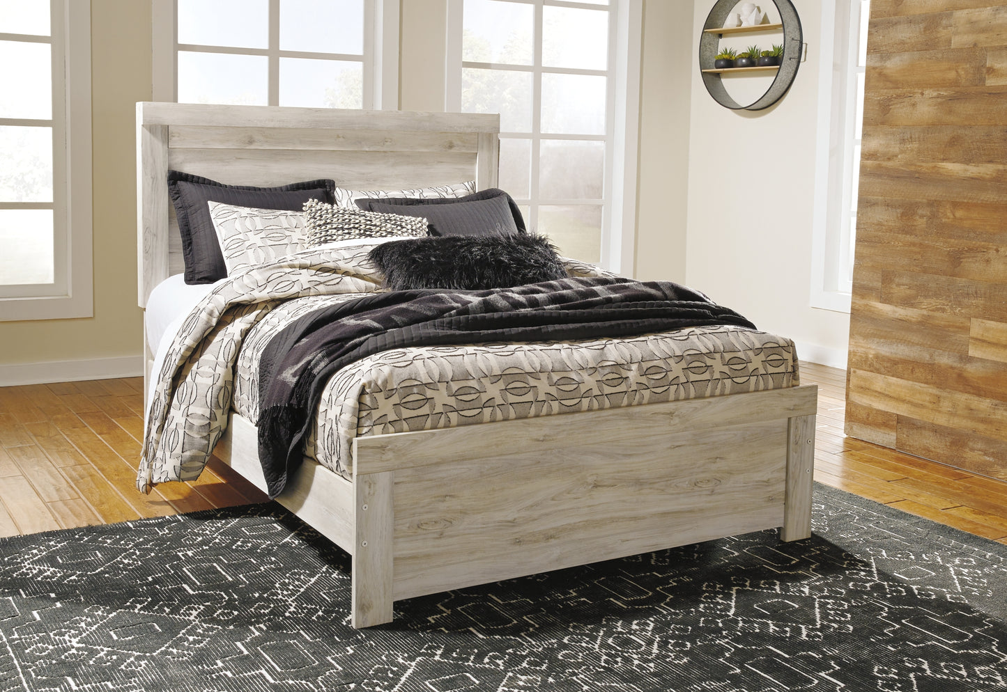 Bellaby Panel Bed With Mirrored Dresser