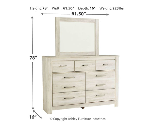 Bellaby Panel Bed With Mirrored Dresser