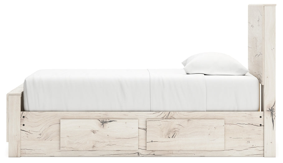Lawroy Twin Panel Bed with Storage with Mirrored Dresser and Chest