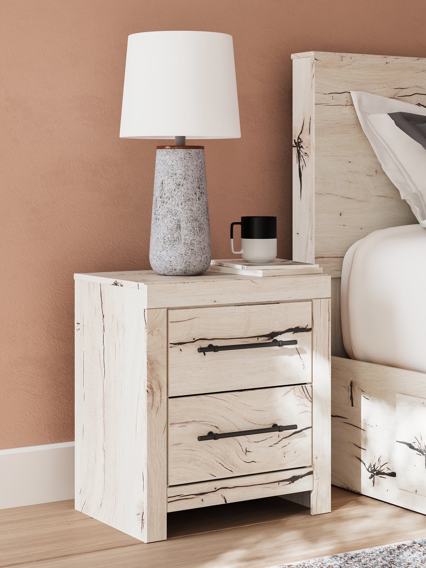 Lawroy Full Panel Bed with Mirrored Dresser, Chest and Nightstand