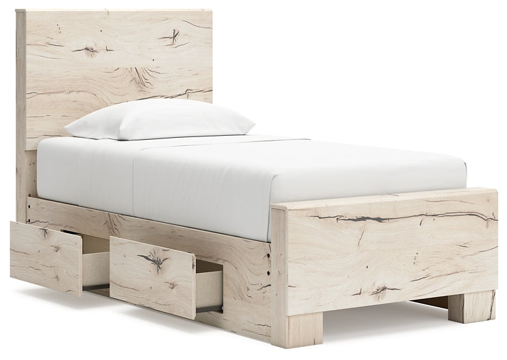 Lawroy Twin Panel Bed with Mirrored Dresser and Nightstand