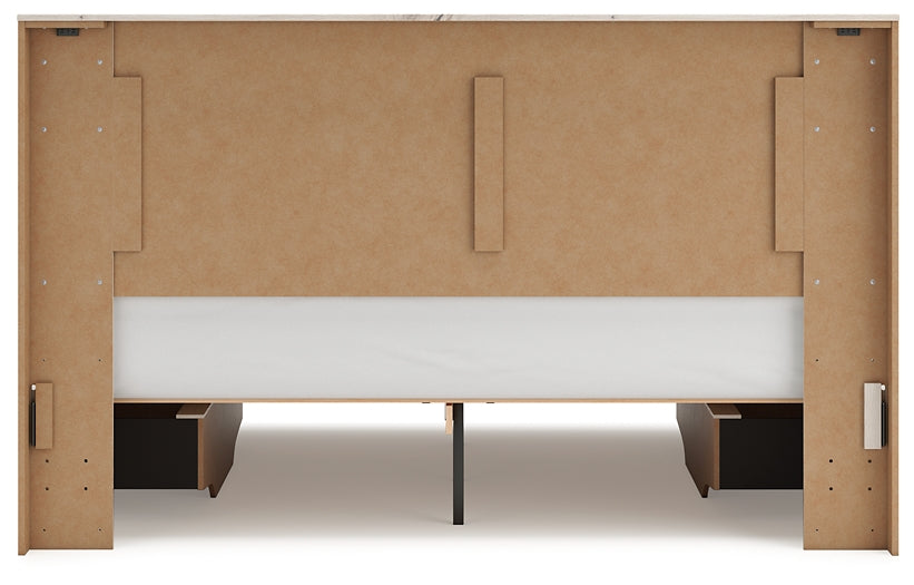 Lawroy King Panel Bed with Mirrored Dresser, Chest and Nightstand