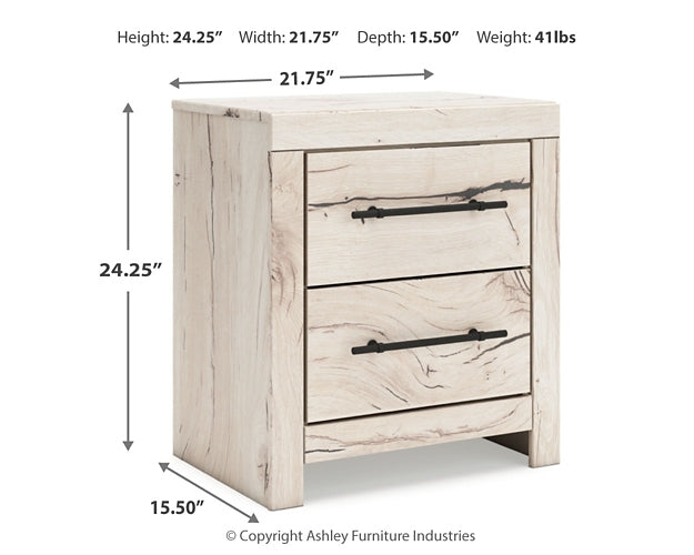 Lawroy King Panel Bed with Mirrored Dresser, Chest and Nightstand