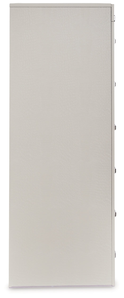 Zyniden Full Upholstered Panel Headboard with Mirrored Dresser and Chest