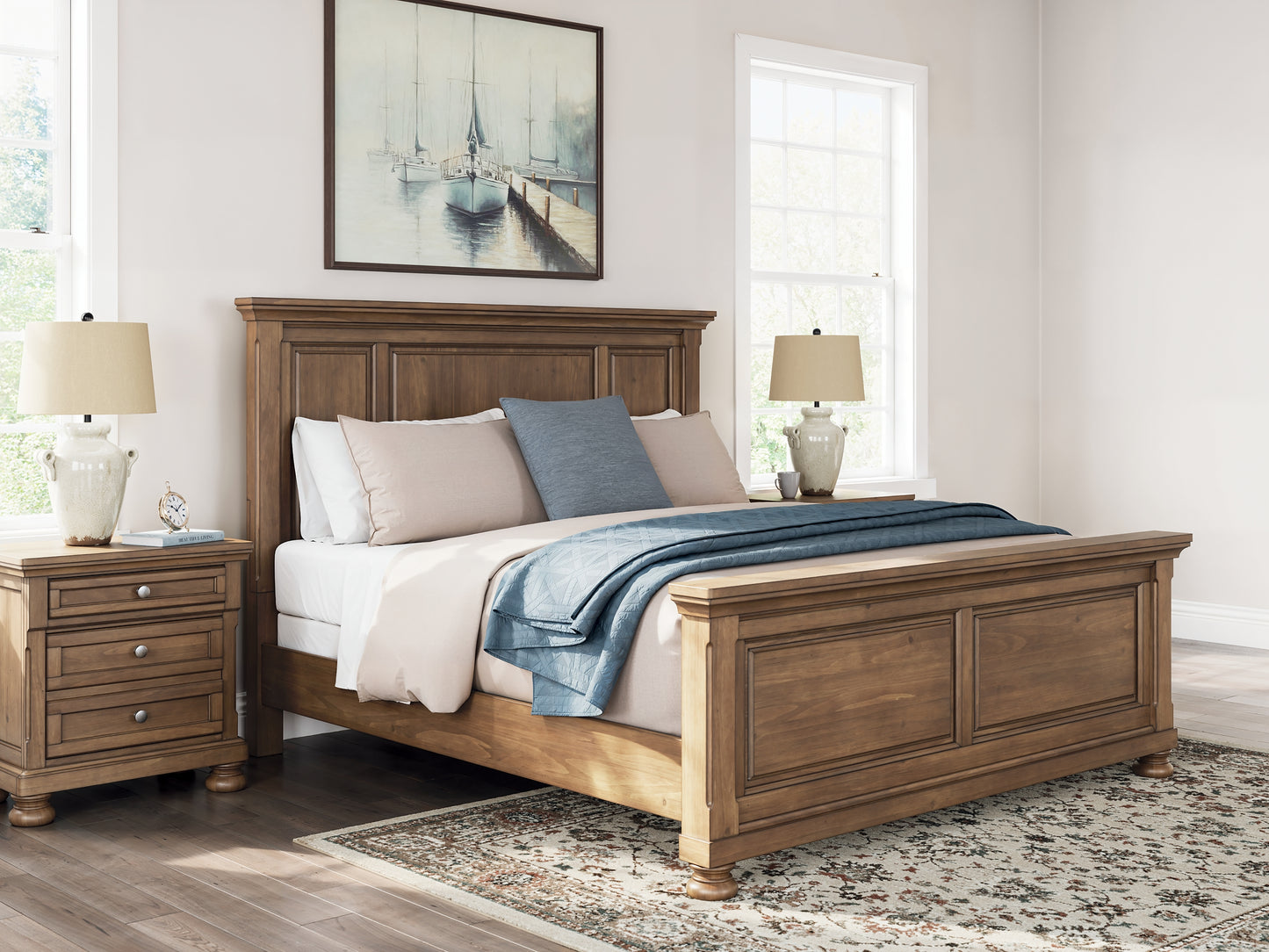 Feddinger King Panel Bed with Mirrored Dresser