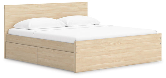 Onita King Panel Platform Bed with 1 Side Storage