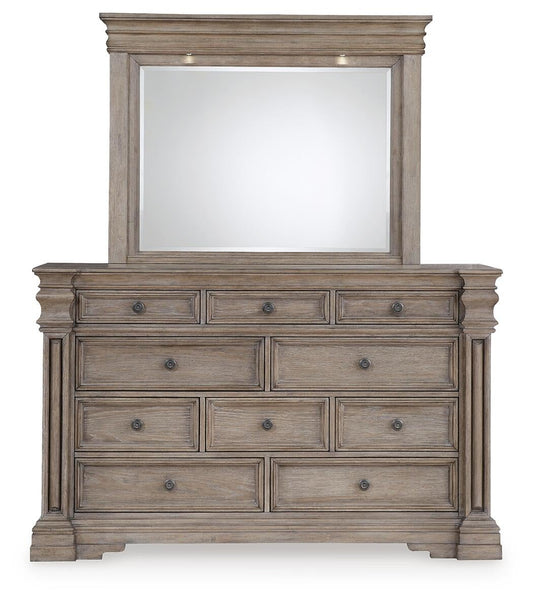 Blairhurst California King Panel Bed, Dresser, Mirror, Chest and Nightstand