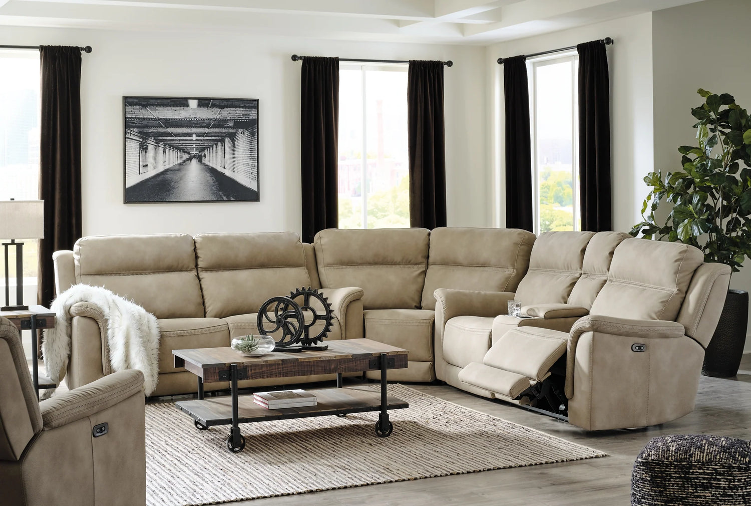 Sectional couches red shop deer