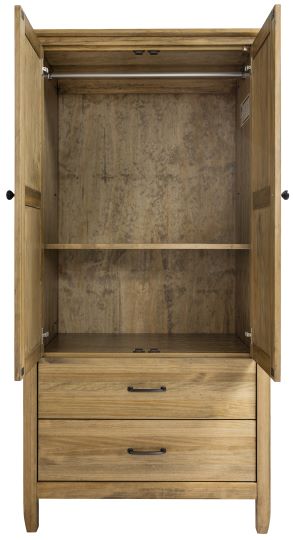 Tofino Armoire with 2 Drawers, 2 Doors, 1 Shelf & 1 Rod