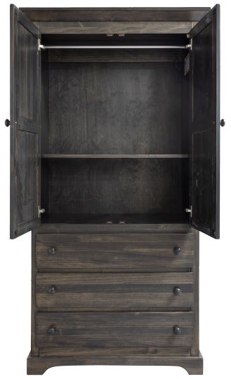 Polo Large Armoire with 2 Doors, 3 Drawers, 1 Shelf & 1 Rod