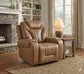 8025 CHAIR – TAN BUTTERFLY L/M – 
THIS POWER 100% LEATHER RECLINER IS EQUIPPED WITH A ZERO GRAVITY MECHANISM FOR ENHANCED COMFORT, A DROP-DOWN ARM WITH LED-ILLUMINATED CUPHOLDERS, AND INTEGRATED USB-A AND USB-C PORTS FOR CONVENIENT DEVICE CHARGING.