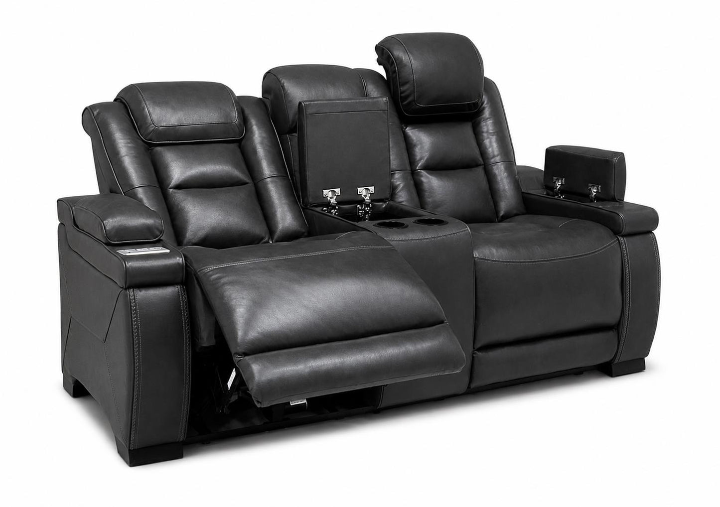 The Titan Leather Power Loveseat