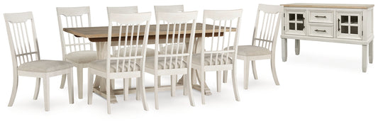 Shaybrock Dining Table and 8 Chairs with Storage