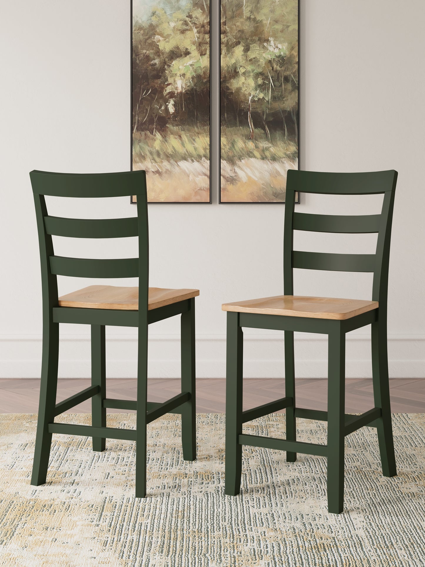 Gesthaven Counter Height Dining Table and 2 Barstools