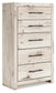 Lawroy Queen Panel Bed with Mirrored Dresser, Chest and Nightstand