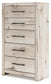 Lawroy Queen Panel Bed with Mirrored Dresser, Chest and Nightstand