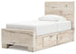 Lawroy Twin Panel Bed with Storage with Mirrored Dresser and Chest