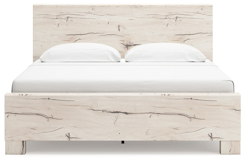 Lawroy King Panel Bed with Mirrored Dresser, Chest and Nightstand