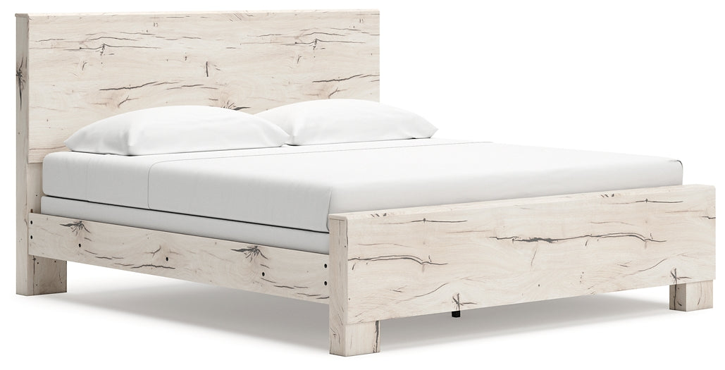 Lawroy King Panel Bed with Mirrored Dresser, Chest and Nightstand