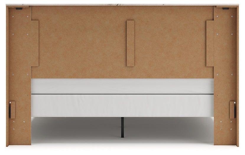 Lawroy King Panel Bed with Mirrored Dresser, Chest and Nightstand