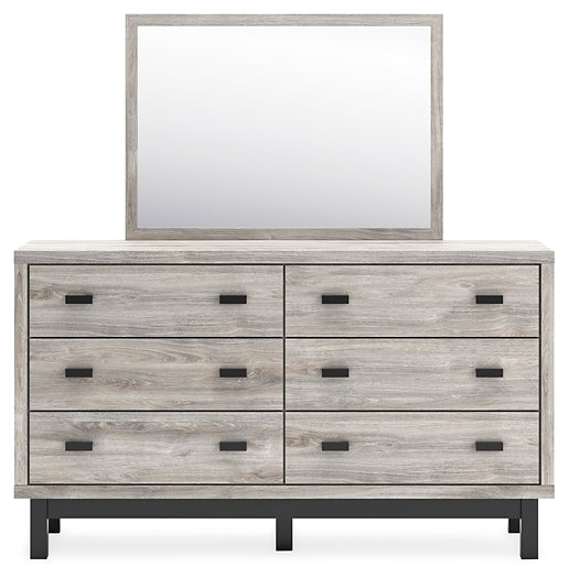 Vessalli Queen Panel Headboard with Mirrored Dresser, Chest and Nightstand