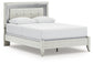Zyniden Queen Upholstered Panel Bed with Mirrored Dresser