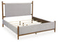 Lyncott California King Upholstered Bed with Mirrored Dresser, Chest and Nightstand