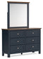 Landocken Queen Panel Headboard with Mirrored Dresser and Chest