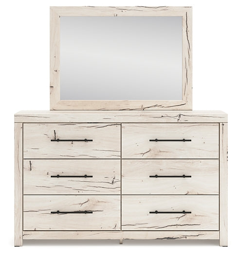 Lawroy Full Panel Bed with Mirrored Dresser and Chest