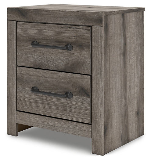 Graystorm Full Panel Bed with Mirrored Dresser and Nightstand