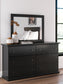 Twin Panel Bed with Mirrored Dresser and Nightstand