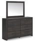 Hollivern Twin Panel Storage Bed with Mirrored Dresser and Chest