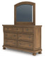 Feddinger California King Panel Bed with Mirrored Dresser