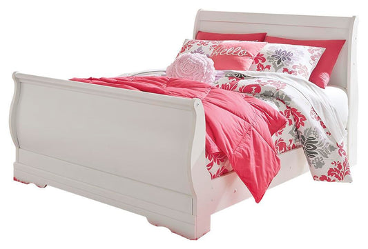 Anarasia Full Sleigh Bed with Mirrored Dresser