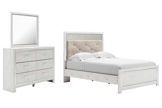 Altyra Full Panel Bed with Mirrored Dresser