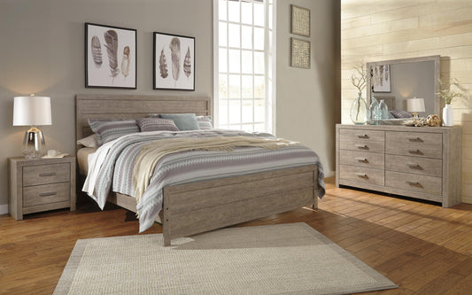 Culverbach King Panel Bed with Mirrored Dresser