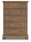 Vandenmore California King Storage Sleigh Bed with Mirrored Dresser, Chest and Nightstand