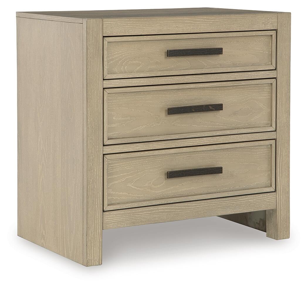 Calmoro King Bookcase Bed with Mirrored Dresser and Nightstand