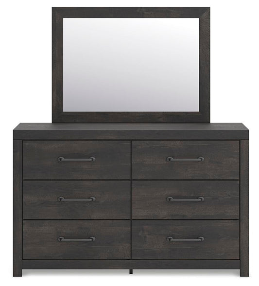 Delmorta Twin Panel Bed, Dresser and Mirror