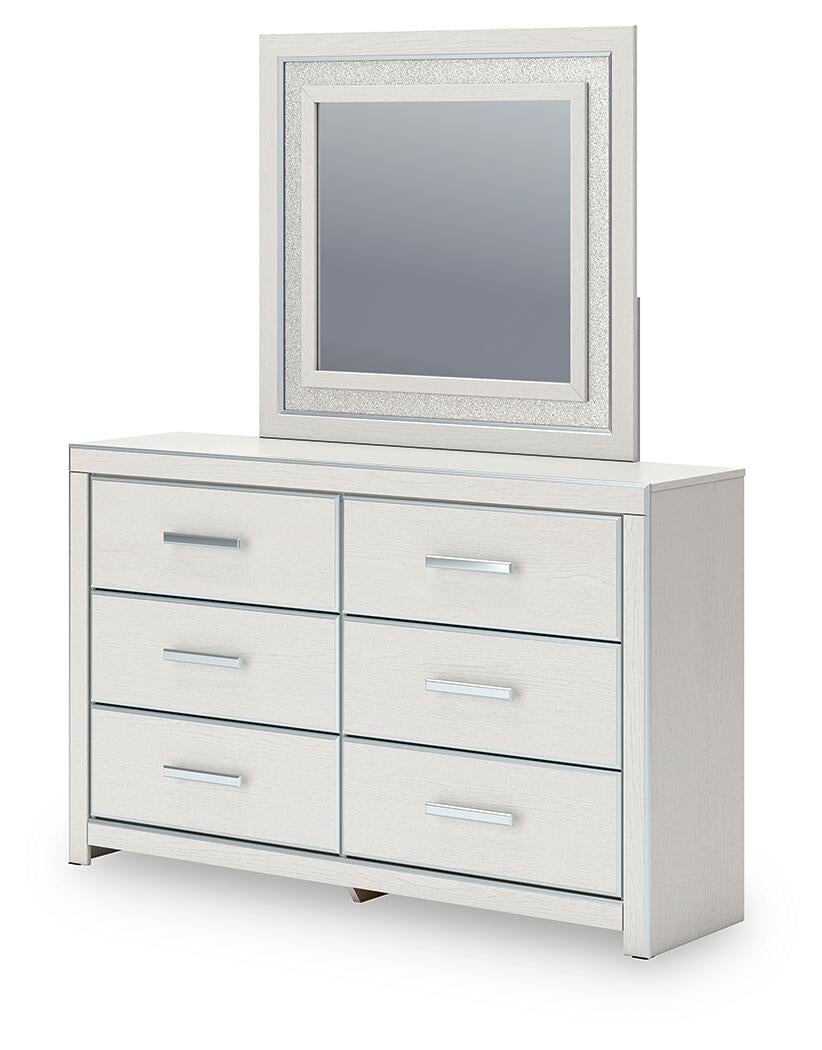 Birmonton Queen Upholstered Panel Bed, Dresser, Mirror and Nightstand