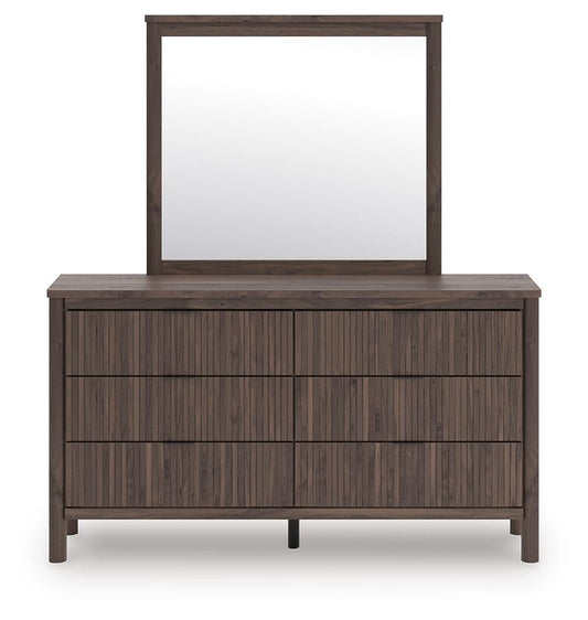 Cadmori Twin Panel Platform Bed, Dresser and Mirror