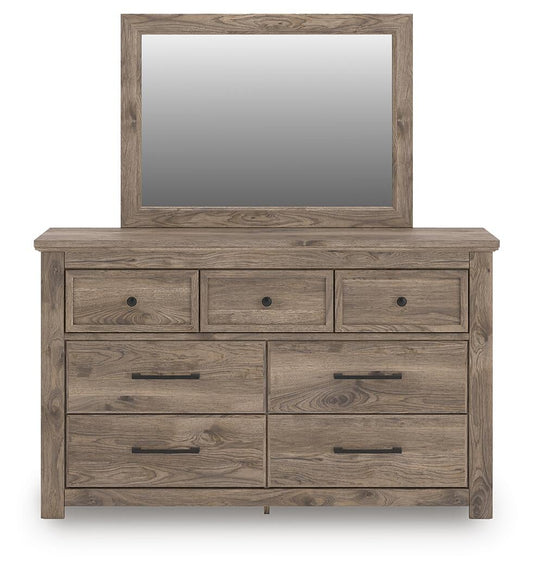 Keithland Queen Panel Bed with Mirrored Dresser